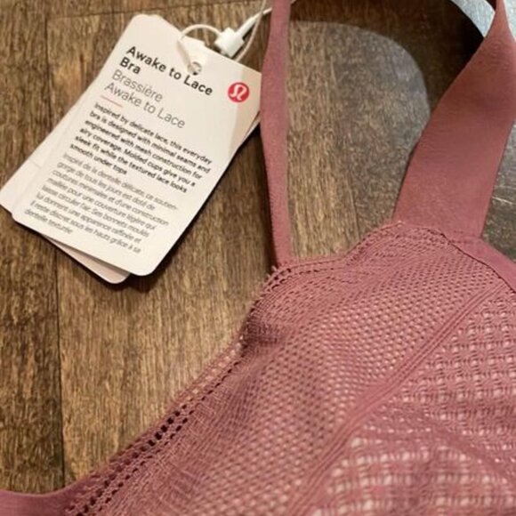 Lululemon Awake Lace Sports Bra Plum/ Smokey Blush - Picture 4 of 4